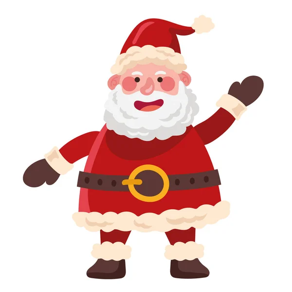 Santa Claus Saluant Caractère Noël — Image vectorielle