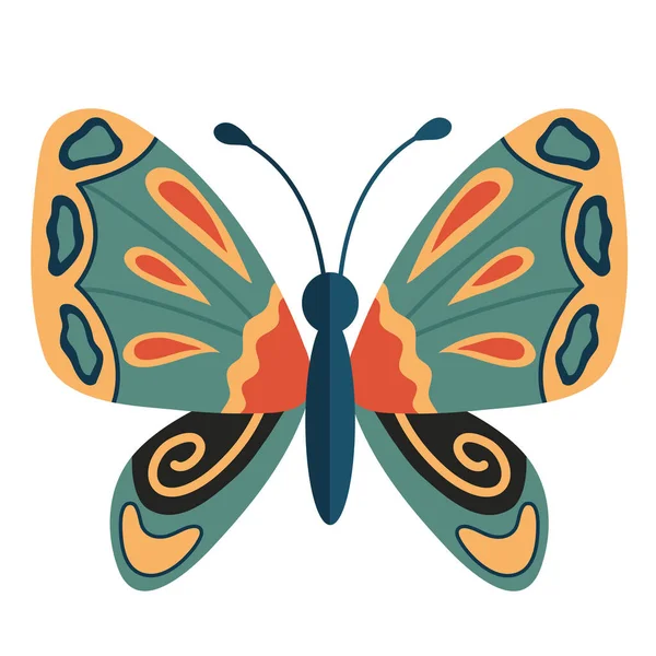 美しい蝶の動物のシルエットアイコン — ストックベクタ