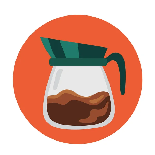 茶壶中的咖啡饮料图标 — 图库矢量图片