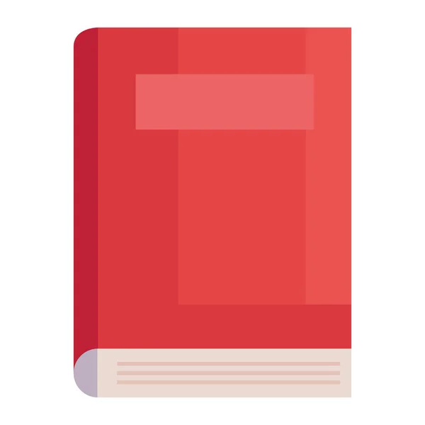 Biblioteca Libros Texto Rojo Icono Aislado — Vector de stock