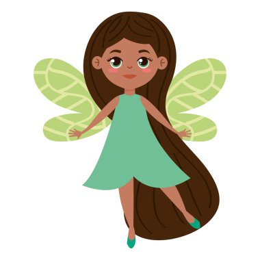 Güzel afro peri uçan karakter