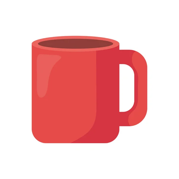Káva Červené Hrnečku Ikona — Stockový vektor