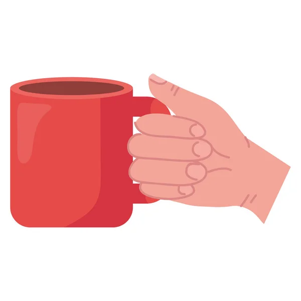 Main Avec Tasse Café Icône — Image vectorielle