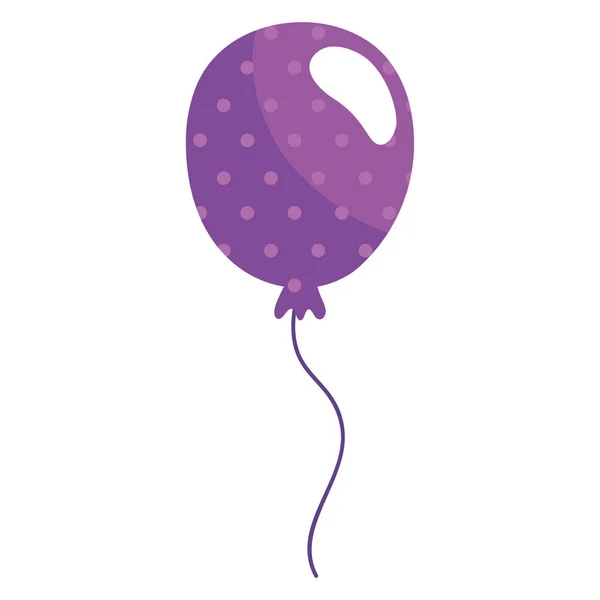 Fialový Balón Helium Plovoucí Ikona — Stockový vektor
