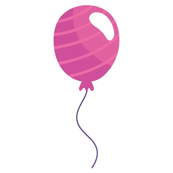 ピンクの風船ヘリウム浮動アイコン — ストックベクタ