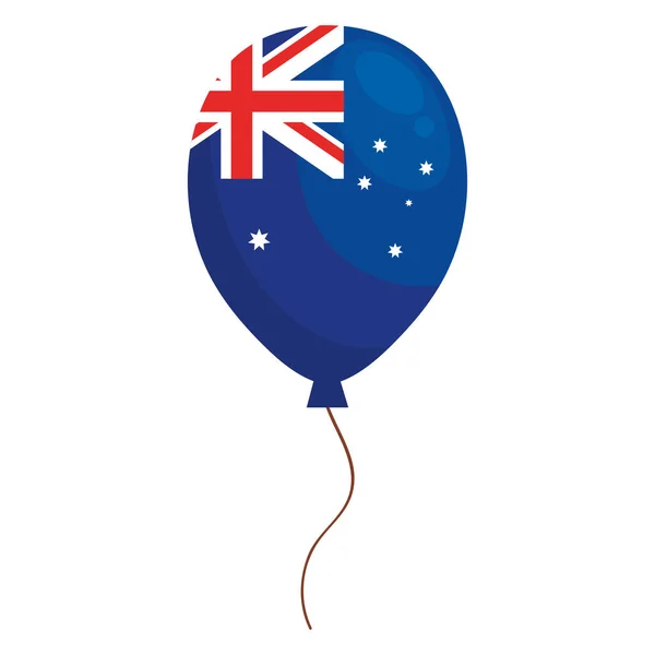 Bandiera Australiana Palloncino Icona Dell Elio — Vettoriale Stock
