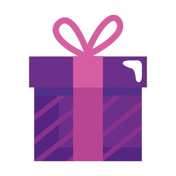 Purple Gift Box Present Icon — Stock Vector