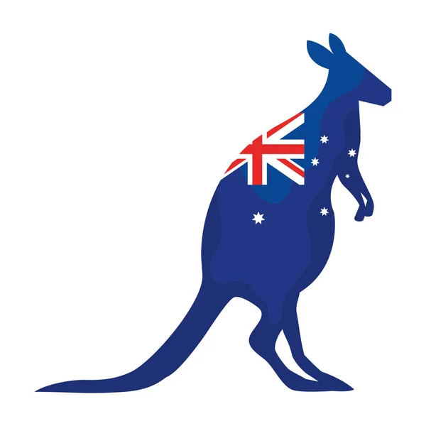 Kanguru Simgesinde Avustralya Bayrağı — Stok Vektör