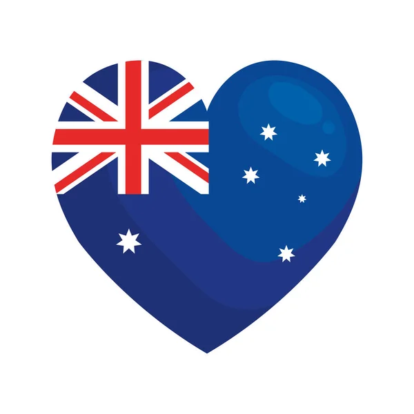 Australische Vlag Hart Pictogram — Stockvector