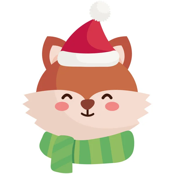 Cute Fox Christmas Clothes Character — Stock Vector