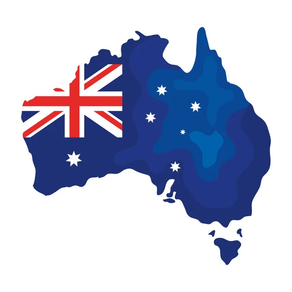 Australian Flag Map Icon — Stock Vector