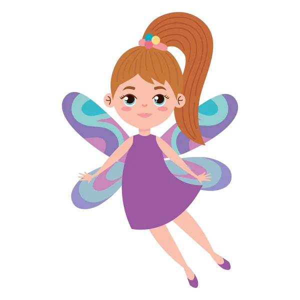 小さなブロンドの妖精の飛行文字 — ストックベクタ