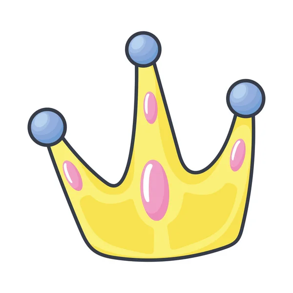 Cute Crown Kawaii Style Icon — Stock Vector