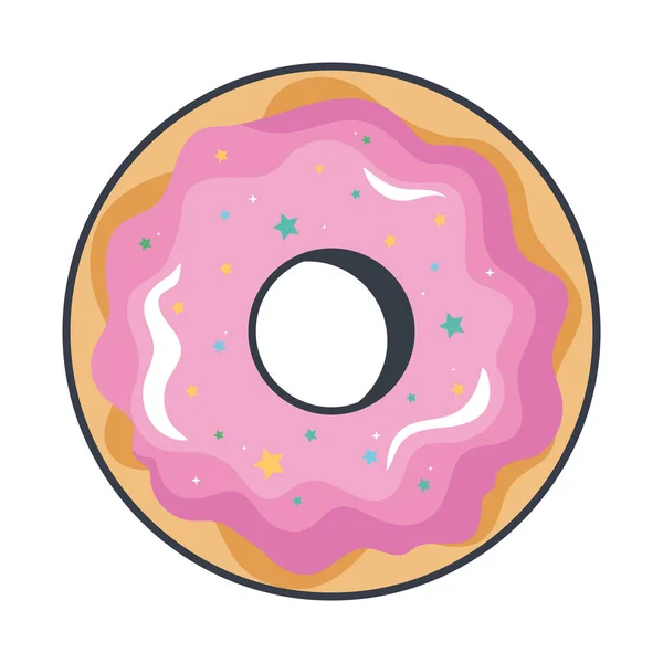 Lindo Donut Kawaii Icono Estilo — Vector de stock