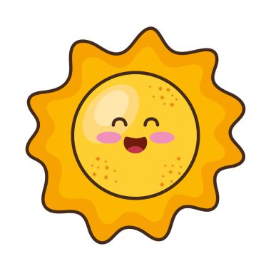 Sun Kawaii komik karakter simgesi
