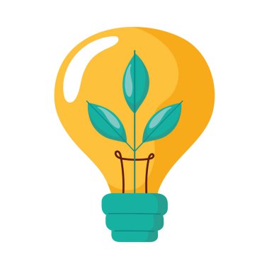 Ekoloji yapraklı ampul simgesi