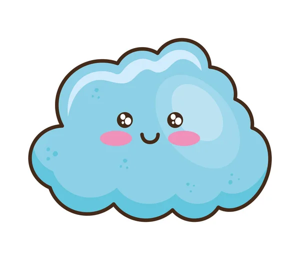 Cloud Kawaii Comic Character Icon — 스톡 벡터