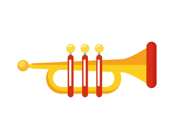 Sarı Trompet Enstrümanı Müzik Simgesi — Stok Vektör