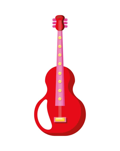 Red Guitar Instrument Musical Icon — Stock Vector