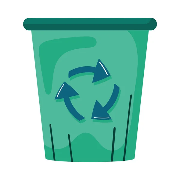 Mülltonnen Ökologie Mit Recycling Pfeilen — Stockvektor