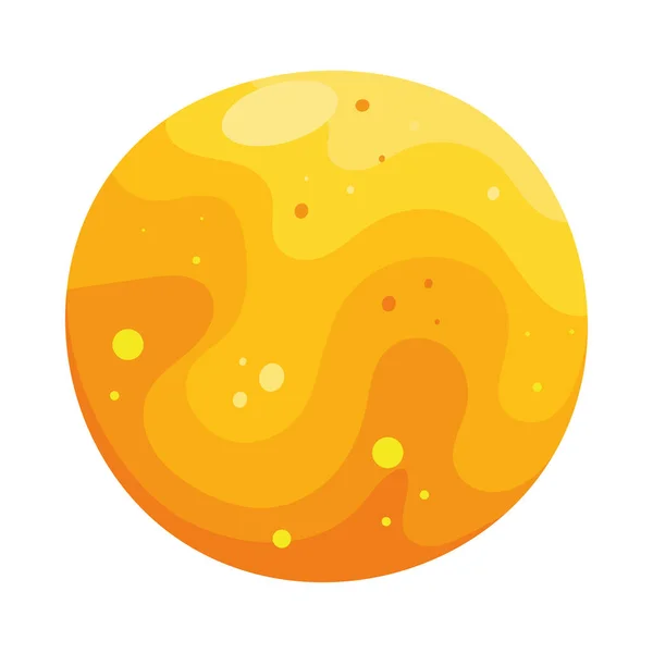 Žlutá Ikona Prostoru Planety — Stockový vektor