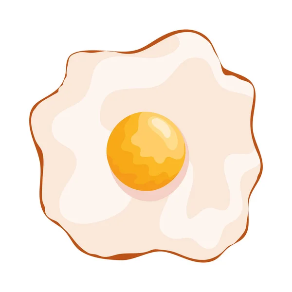 Egg Fried Breakfast Food Icon — Stock Vector