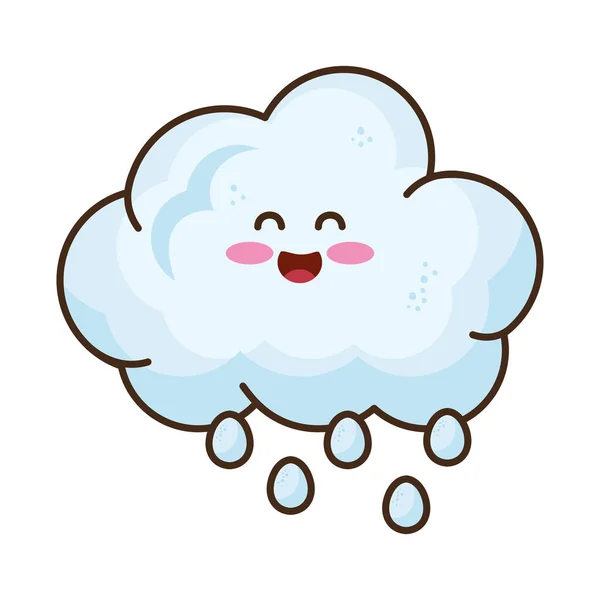 カワイイ雲雨漫画のキャラクター — ストックベクタ