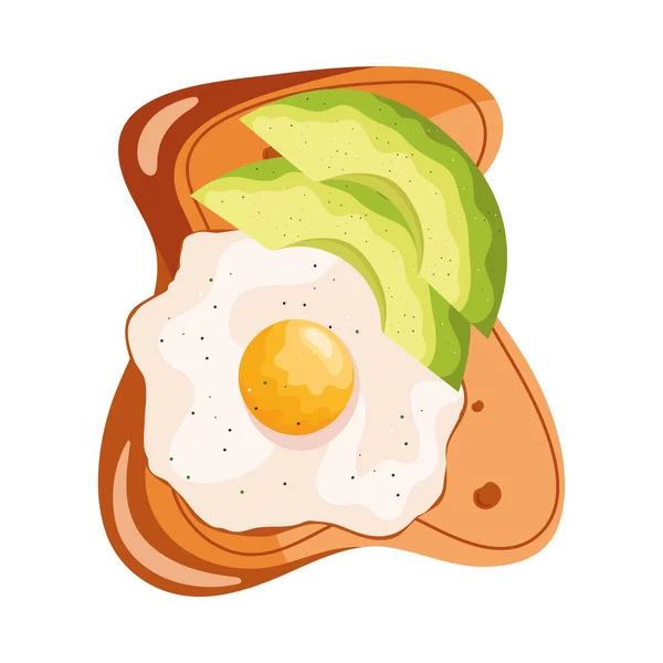 Pan Con Huevo Frito Desayuno — Vector de stock