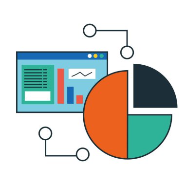 istatistik turtası ve web sayfası şablonu