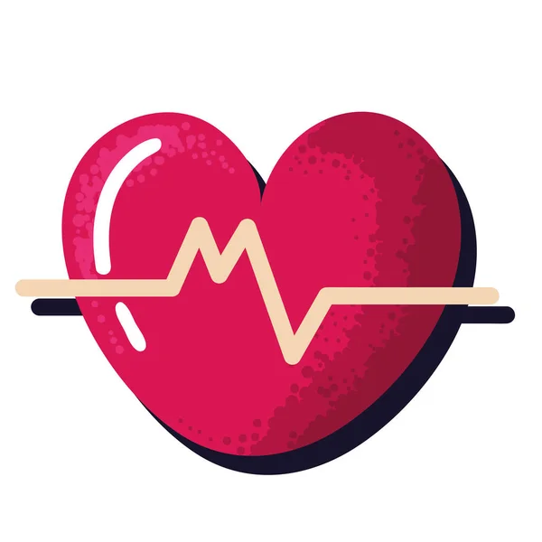 Coração Cardio Com Coração Batimento Ícone — Vetor de Stock