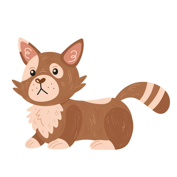 かわいい茶色の猫のキャラクター — ストックベクタ