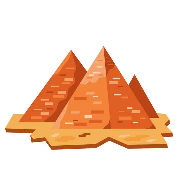 エジプトピラミッドの有名なランドマークアイコン — ストックベクタ