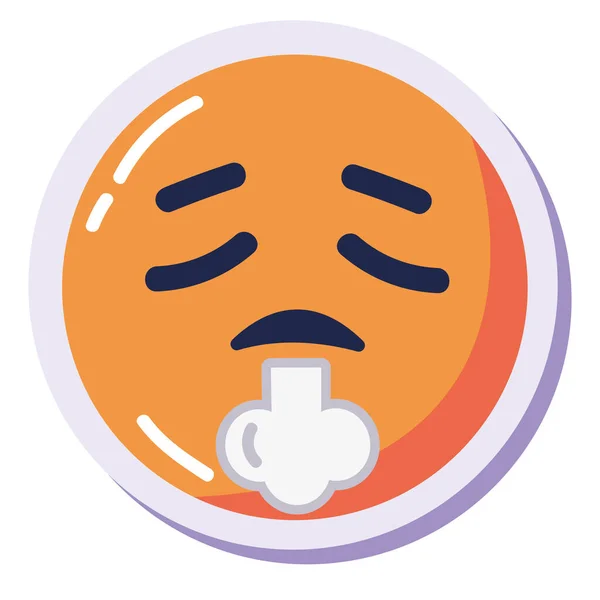 Tired Emoji Orange Comic Character — Stock Vector