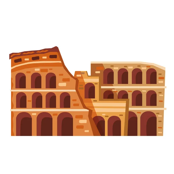 Romeins Colosseum Beroemde Monument Pictogram — Stockvector