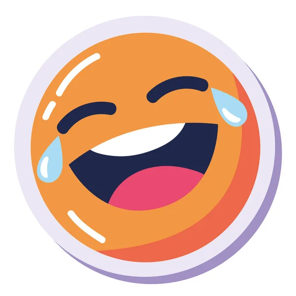 Ícone Expressão Personagem Emoji Rindo —  Vetores de Stock
