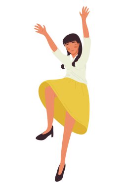 Genç zarif iş kadını karakteri kutluyor