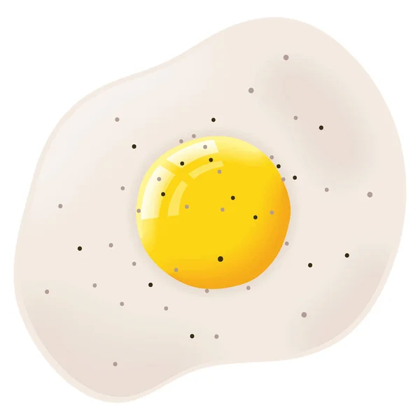 Ägg Stekt Luftutsikt Mat Ikon — Stock vektor