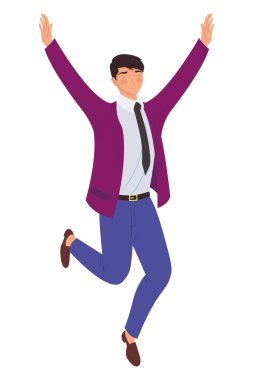 Zarif iş adamı kutlama karakteri