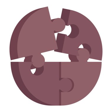 Yapboz oyunu parçaları izole edilmiş simge