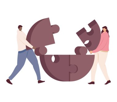 iş çift bulmaca karakterlerle