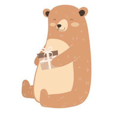 Hediye karakteri olan sevimli ayı.