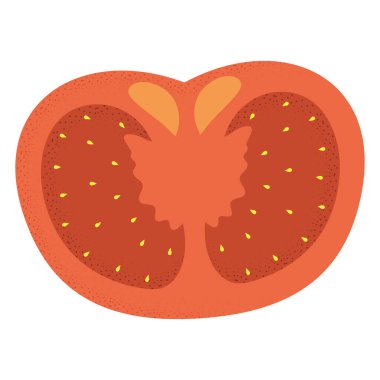 Taze yarım domates sebzesi