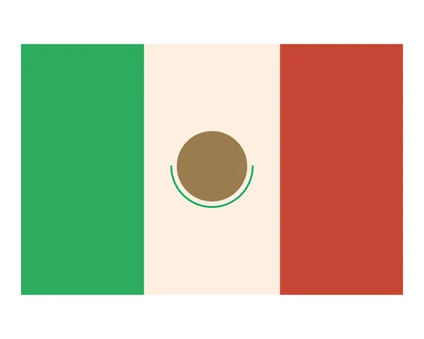 Mexico Vlag Land Nationaal Pictogram — Stockvector