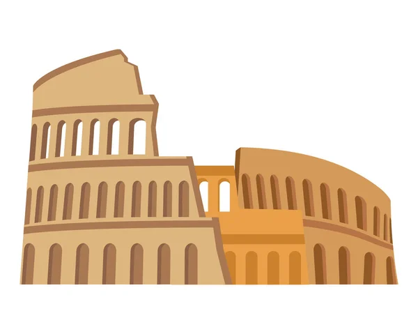 Römisches Kolosseum Berühmtes Wahrzeichen — Stockvektor