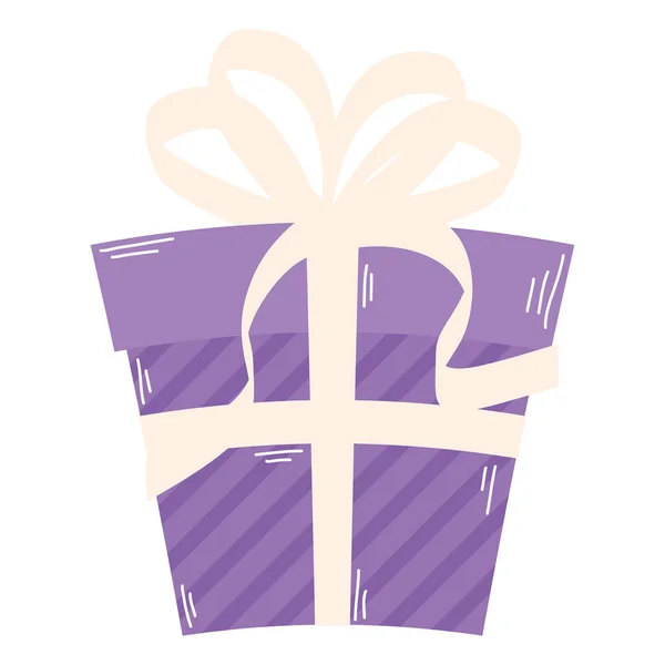 Purple Gift Box Present Icon — Stock Vector