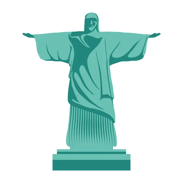 Corcovade Christ Icône Emblématique Célèbre — Image vectorielle