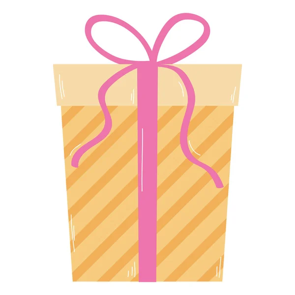 Boîte Cadeau Jaune Icône Cadeau — Image vectorielle