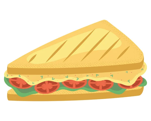 Sandwich Frais Fast Food Icône — Image vectorielle