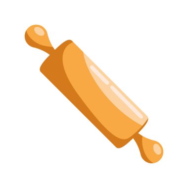 wooden roll kitchen utensil icon