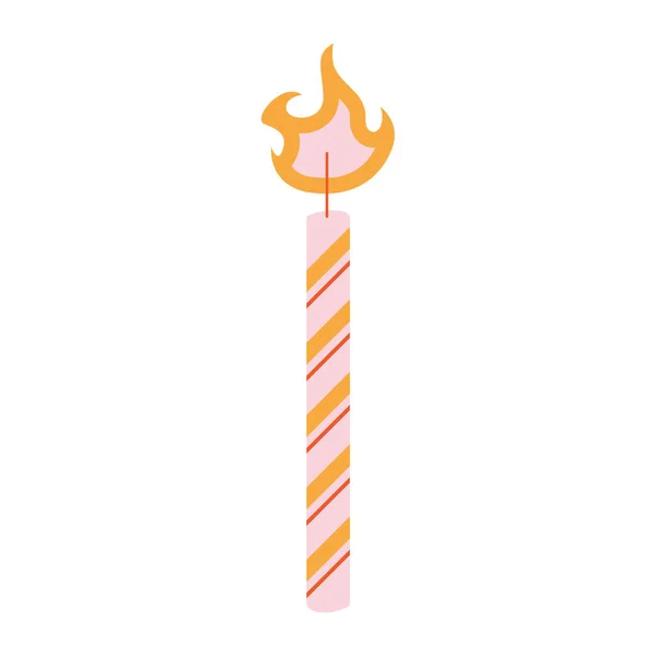 粉红蜡烛生日庆典图标 — 图库矢量图片